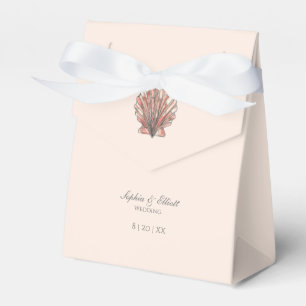 Watercolor Seashell Beach Wedding Favor Box