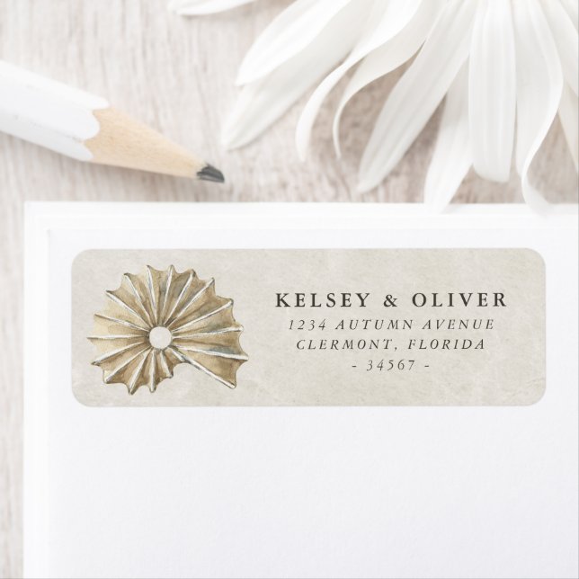 Watercolor Seashell Nautilus Wedding Bride Groom (Insitu)