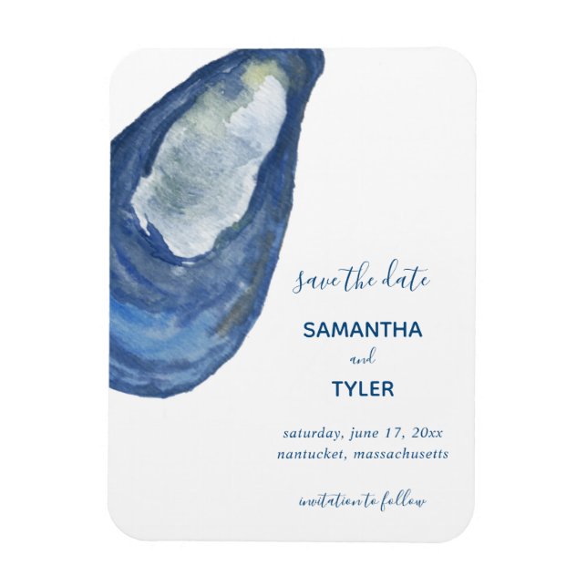 Watercolor Seashell Save the Date Magnet (Vertical)