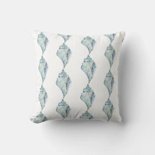 Watercolor Seashell Throw Pillow