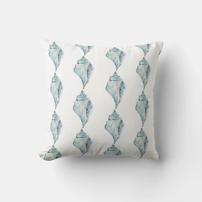 Watercolor Seashell Throw Pillow (Front)