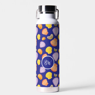 Watercolor Seashells Insulated Monogram Water Bottle