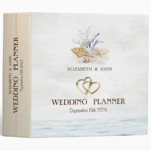 Watercolor Seashells,Sea 3 Ring Binder
