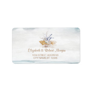 Watercolor Seashells,Sea Wedding Label