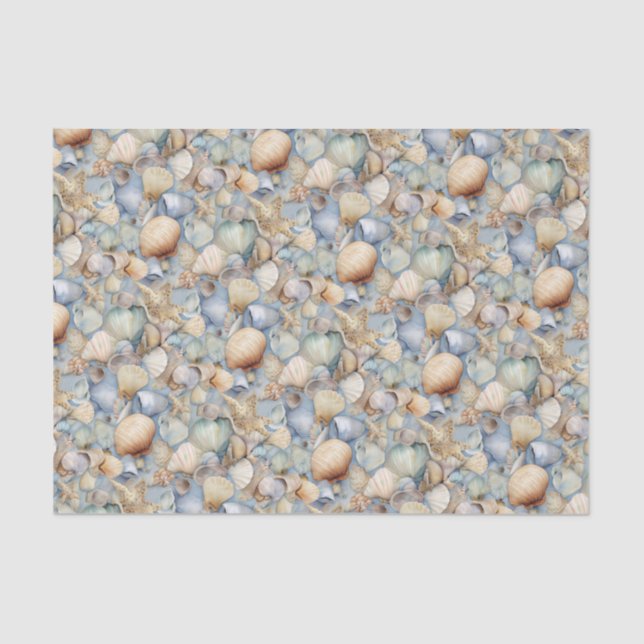 Watercolor Seashells Tissue Paper (Front)