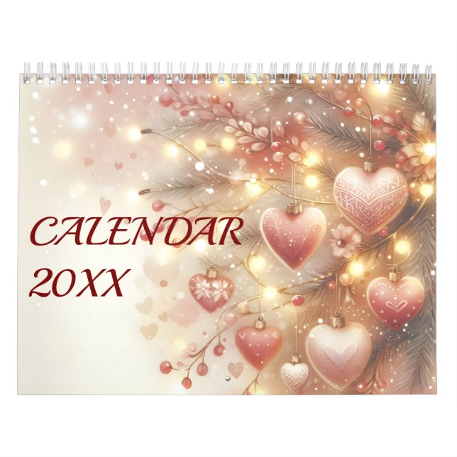 Watercolor Seasonal  Romantic Pastel Love Calendar (Cover)