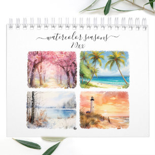 Watercolor Seasonal Wall Calendar