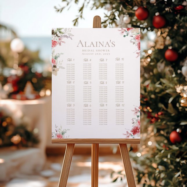Watercolor Seating Chart | Holiday Wreath Shower (Creator Uploaded)