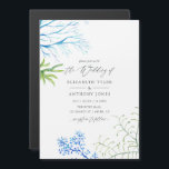 Watercolor Seaweed Beach Themed Wedding Magnetic Invitation<br><div class="desc">Ocean theme beach magnetic wedding invitation featuring sea ferns,  seaweed and starfish designed to be quickly and easily customized to your event specifics.</div>