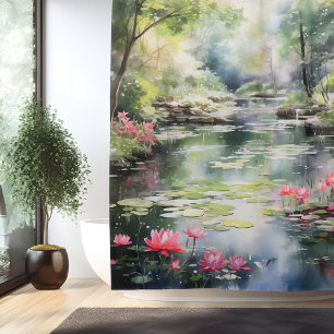 Watercolor Secret Garden Pond