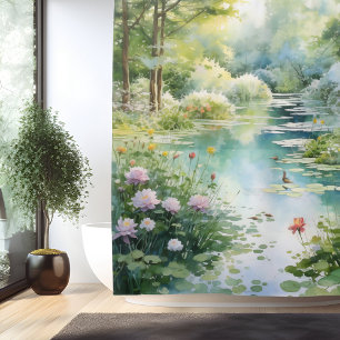 Watercolor Secret Garden Pond