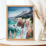 Watercolor Serene Coastal Landscape Wildflower Poster<br><div class="desc">4:5 Ratio. Escape to the coast with this serene watercolor poster,  featuring wildflowers and gentle waves. This peaceful coastal landscape brings the calming beauty of nature to your space,  making it a perfect addition for creating a soothing,  beach-inspired atmosphere in your home or office.</div>