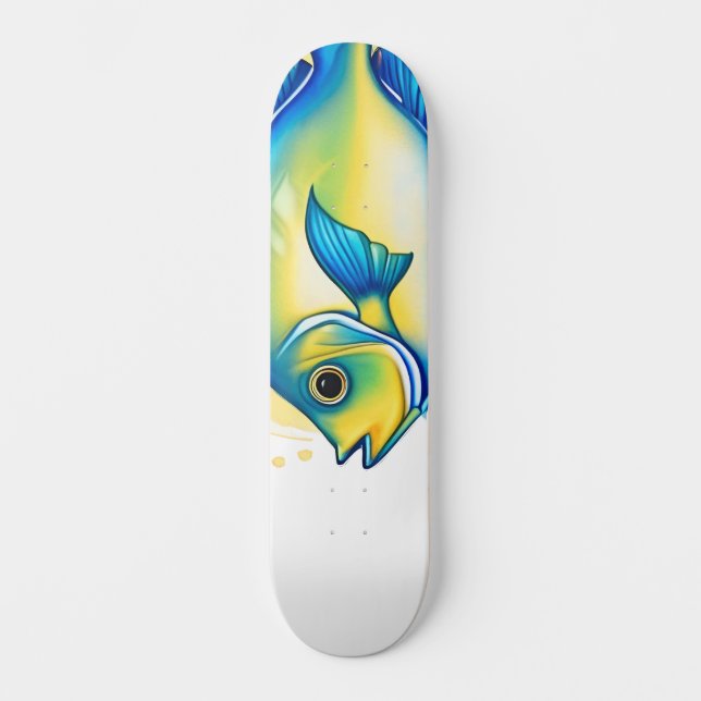 Watercolor Series: Angelfish Skateboard (Front)