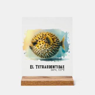 Watercolor Series: Blowfish Acrylic Sign