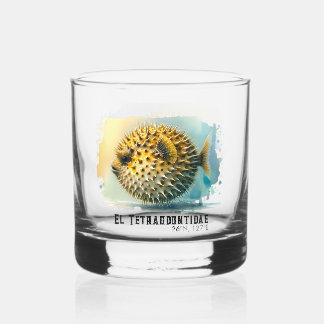 Watercolor Series: Blowfish Whiskey Glass