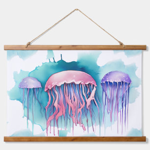 Watercolor Series: Jellyfish Bloom Hanging Tapestry