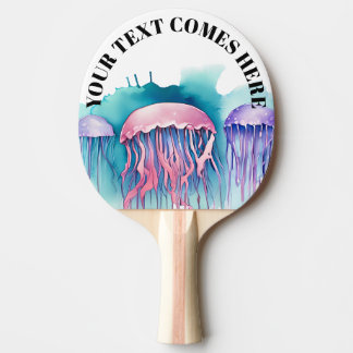 Watercolor Series: Jellyfish Ping Pong Paddle