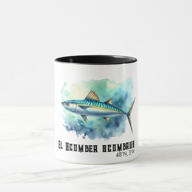 Watercolor Series: Mackerel Mug (Center)