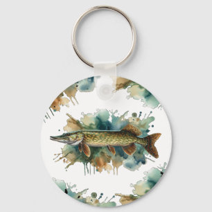 Watercolor Series: Pike Keychain