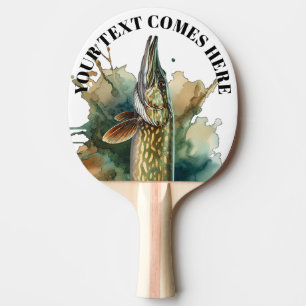 Watercolor Series: Pike Ping Pong Paddle