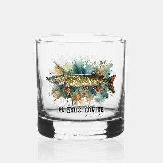 Watercolor Series: Pike Whiskey Glass