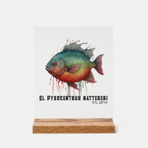Watercolor Series: Piranha Acrylic Sign