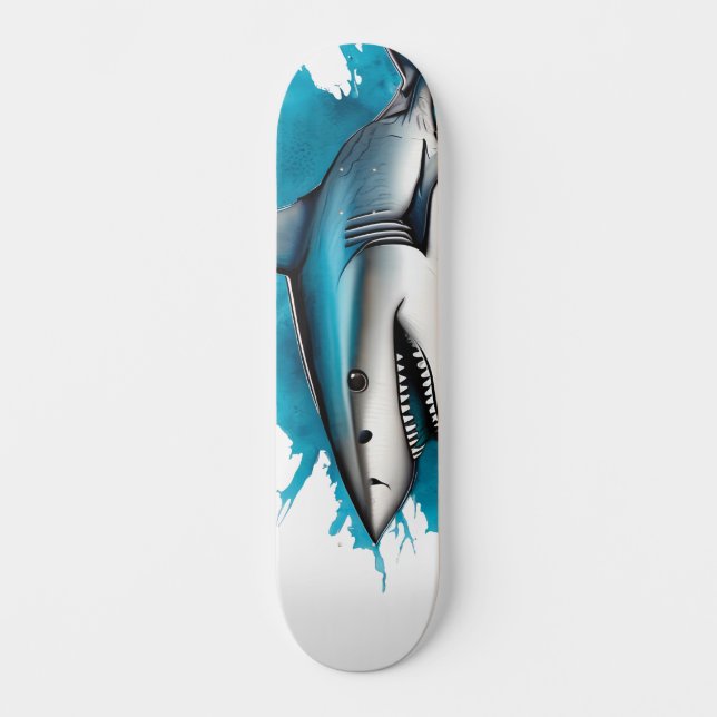 Watercolor Series: Shark Skateboard (Front)