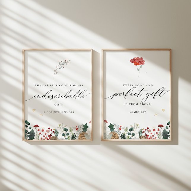 Watercolor set of 2 Christmas bible verse poster (Creator Uploaded)