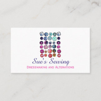 Watercolor Sewing Button  Business Card