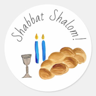 Watercolor Shabbat Shalom Sticker