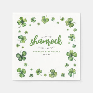Watercolor Shamrock Baby shower Napkin