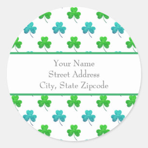 'Watercolor Shamrock Pattern' Address Labels