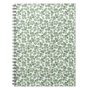 Watercolor Shamrock St. Patrick's Clover Patterned Notebook