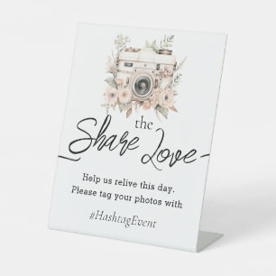 Watercolor Share the Love Photo Hashtag Sign
