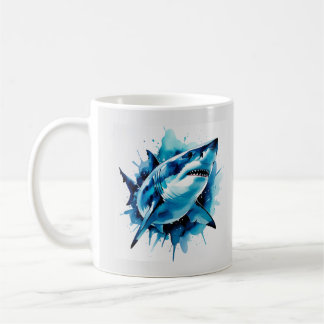 Watercolor Shark Mug – Ocean Art
