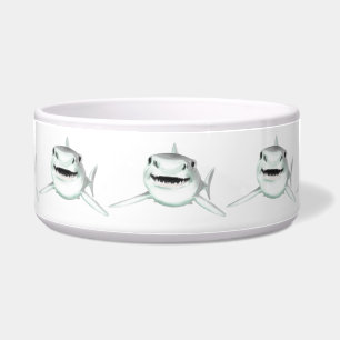 watercolor shark smiling grey green ocean animal