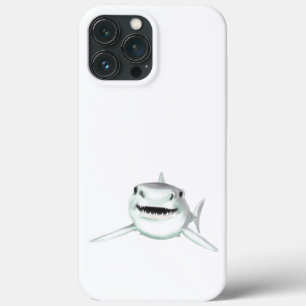 watercolor shark smiling grey green ocean animal  iPhone 13 pro max case