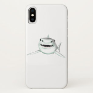 watercolor shark smiling grey green ocean animal  Case-Mate iPhone case