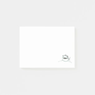 watercolor shark smiling grey green ocean animal  post-it notes