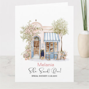   Watercolor She Said Oui  bridal shower Card