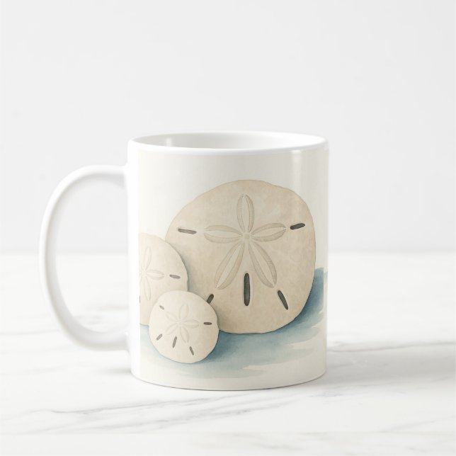 Watercolor Shell Mug – Calm Coastal Style (Left)