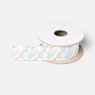 Watercolor Shell  Satin Ribbon