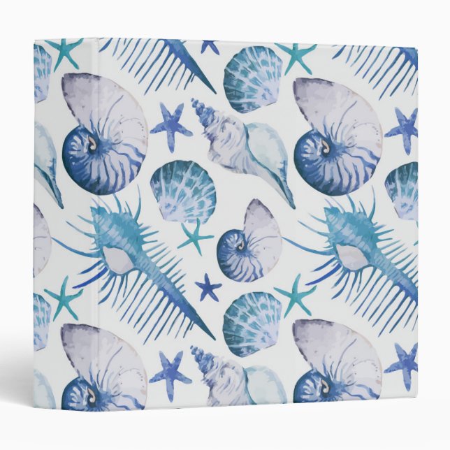 Watercolor Shells Binder (Front/Spine)