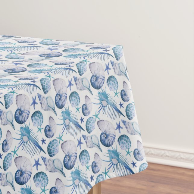 Watercolor Shells Tablecloth (In Situ)