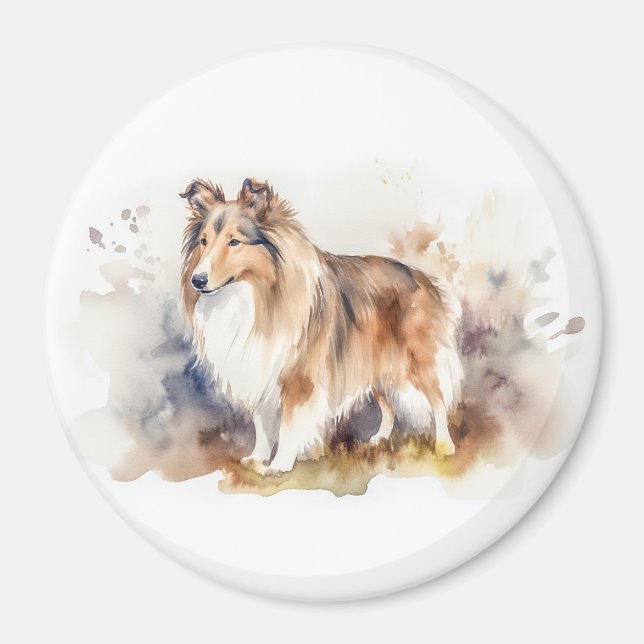 Watercolor Sheltie Magnet (Front)