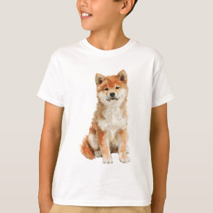 Watercolor Shiba Inu Puppy Kids T-Shirt