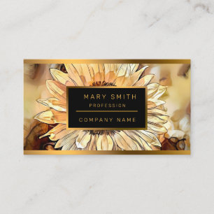 Watercolor Shine Sunflower Elegant Collection Business Card