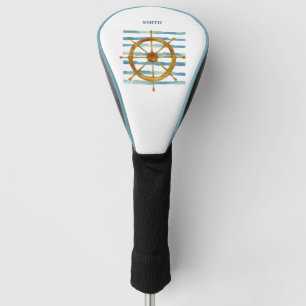 Watercolor SHIPS WHEEL art Golf Head Cover