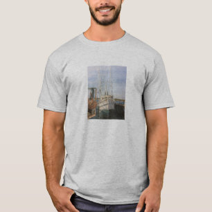 Watercolor Shrimp Boat Coastal Fishing T-Shirt 