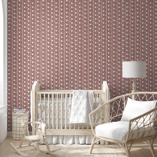 Watercolor SHRIMP Pattern Red White Nursery Wallpaper (Kids)